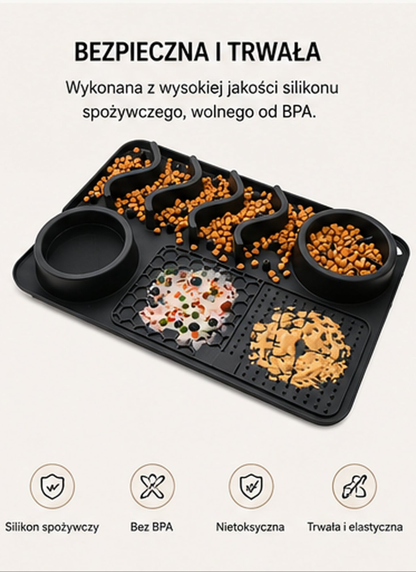 Mata do Lizania dla Psa WUFFO™ – Silikonowa Mata Spowalniająca Jedzenie