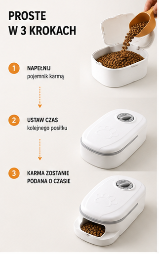 🐾WUFFO - Automatyczny dozownik karmy dla psa i kota