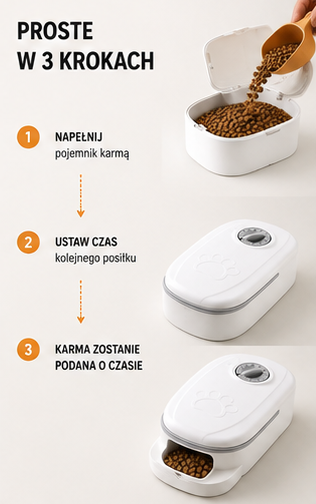 🐾WUFFO - Automatyczny dozownik karmy dla psa i kota