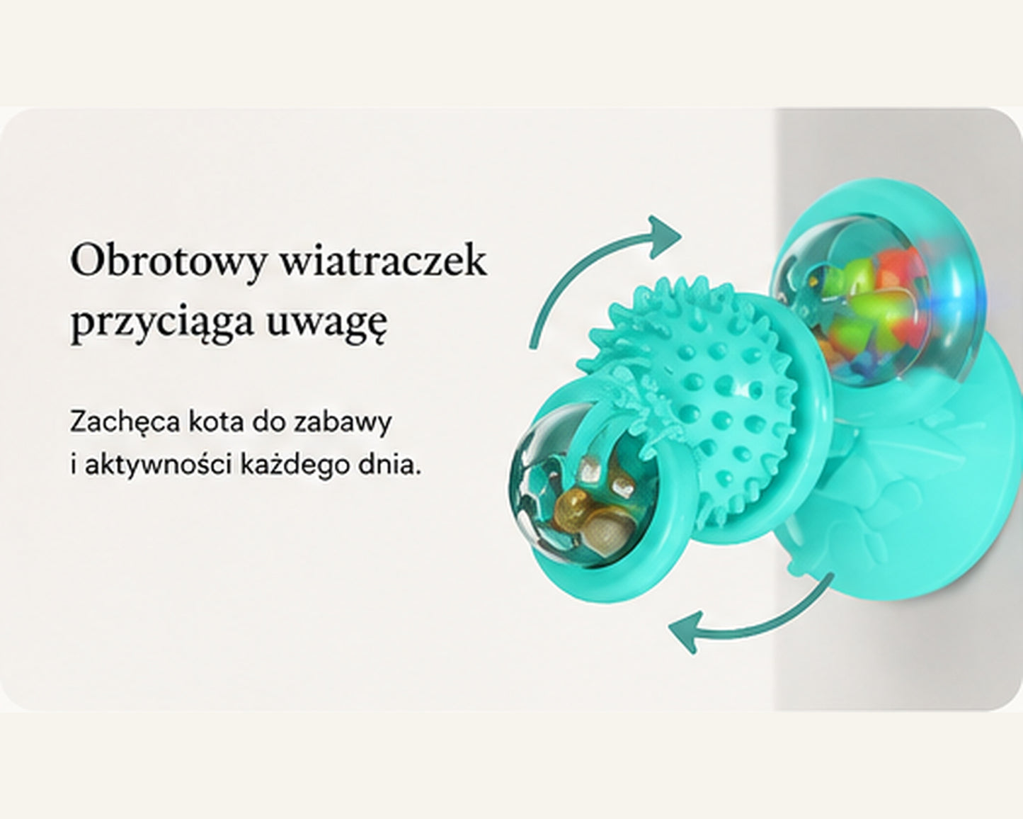Interaktywna zabawka dla kota WUFFO™ – wiatraczek z przyssawką