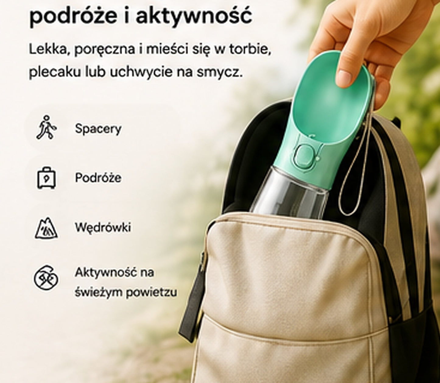 WUFFO™ AquaGo – Przenośna butelka z miską dla psa