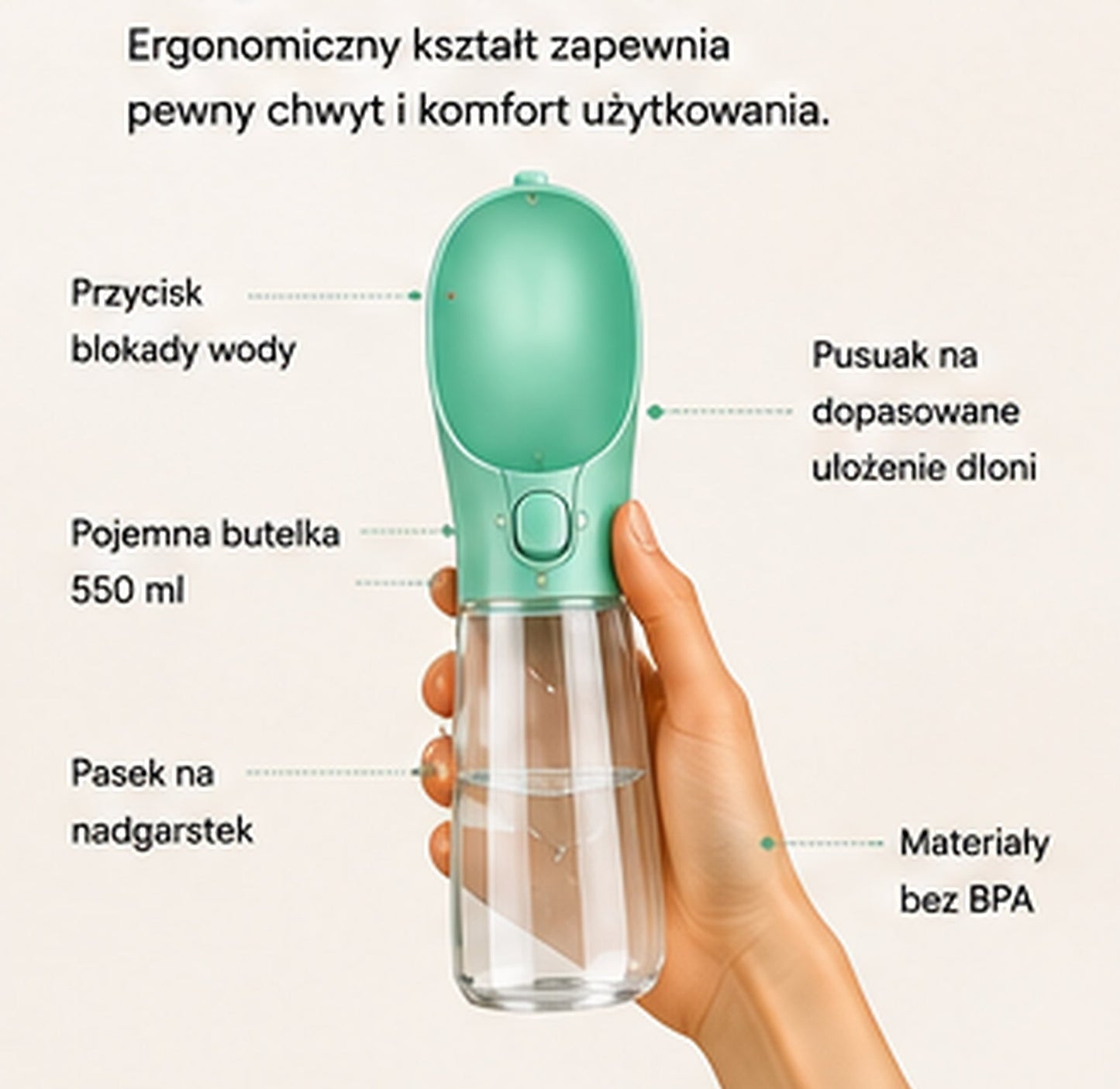 WUFFO™ AquaGo – Przenośna butelka z miską dla psa