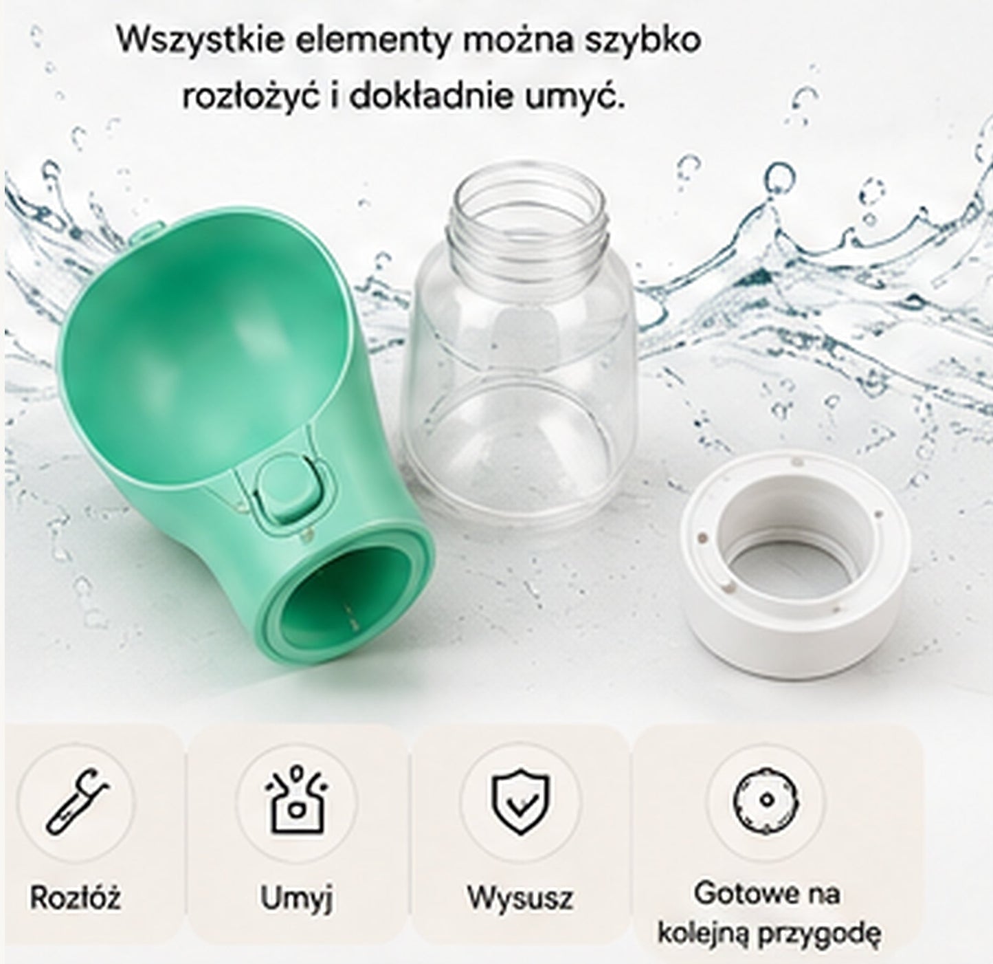 WUFFO™ AquaGo – Przenośna butelka z miską dla psa