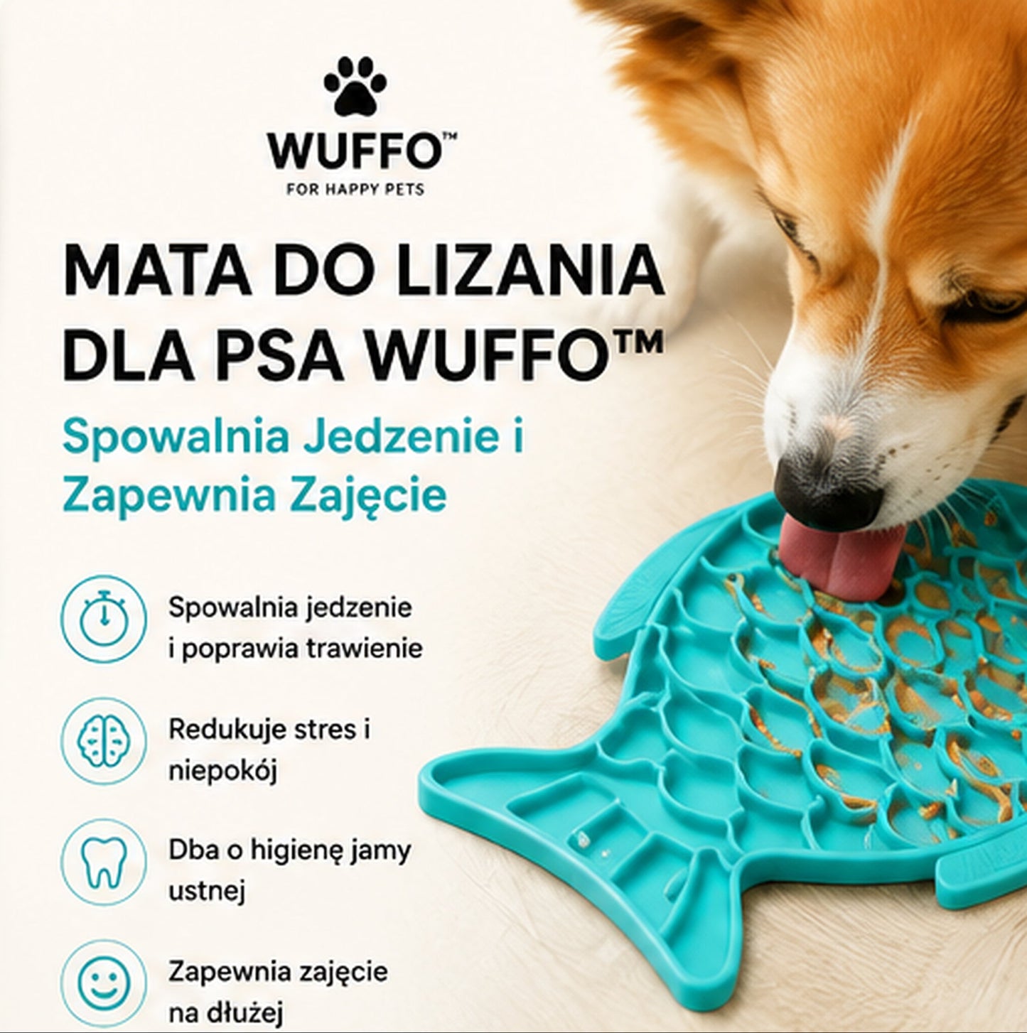 Mata do Lizania dla Psa WUFFO™ – Spowalnia Jedzenie i Zapewnia Zajęcie