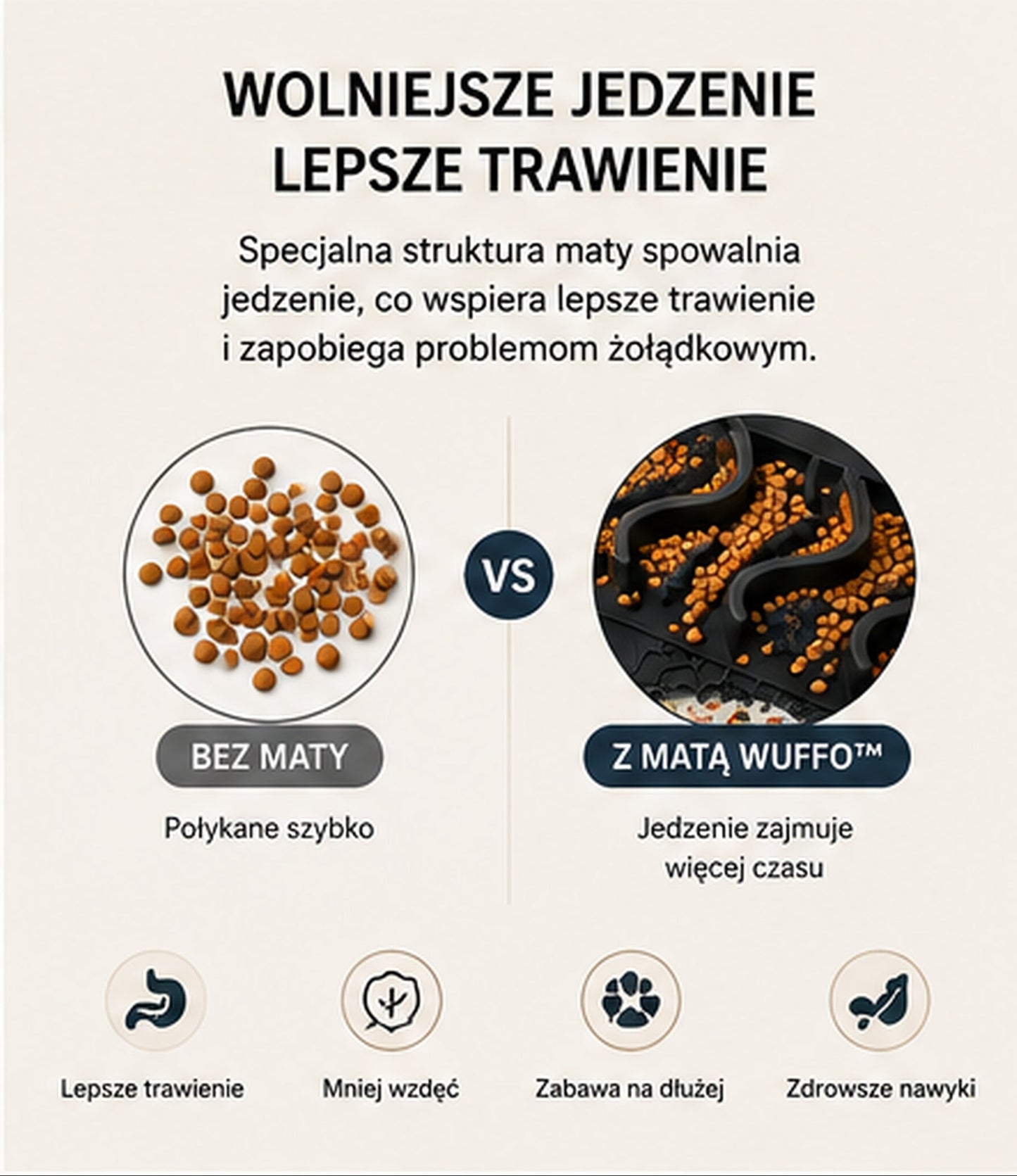 Mata do Lizania dla Psa WUFFO™ – Silikonowa Mata Spowalniająca Jedzenie