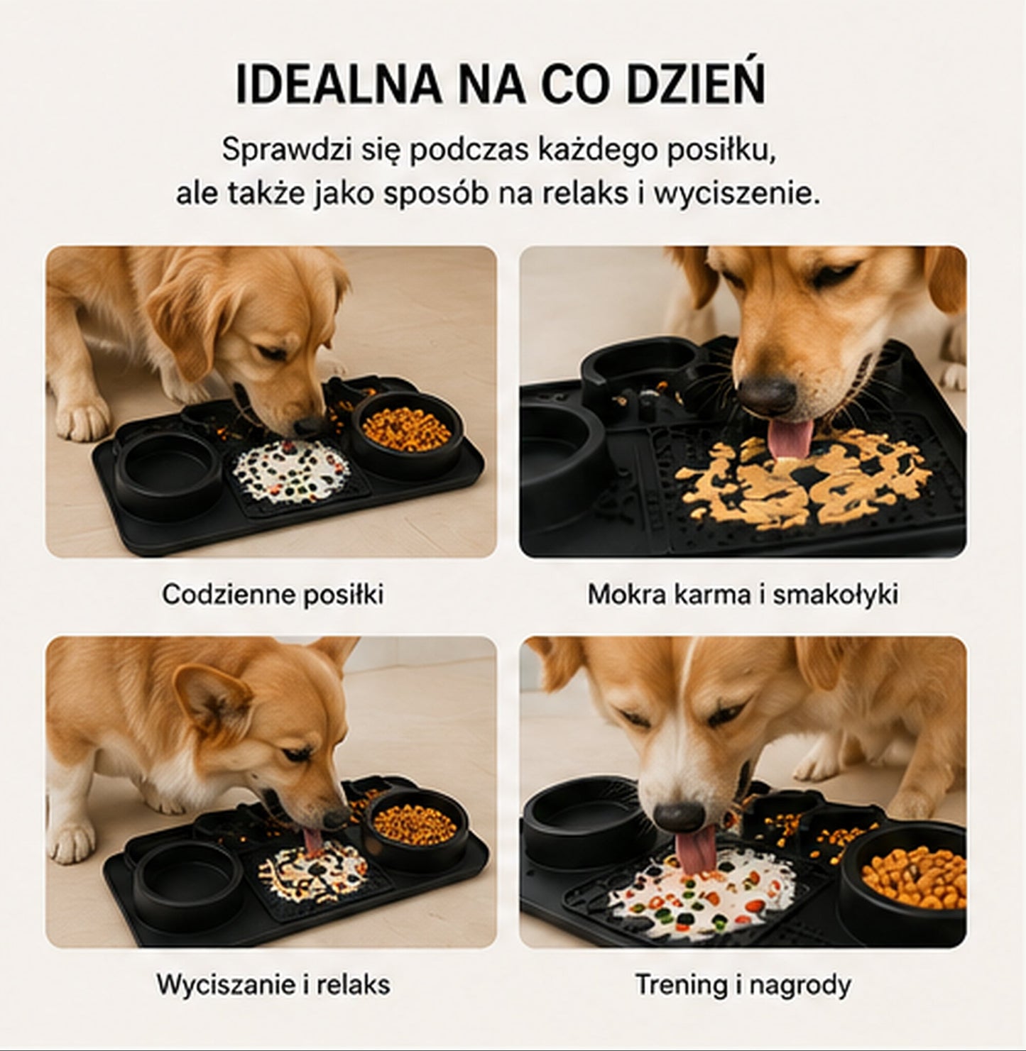 Mata do Lizania dla Psa WUFFO™ – Silikonowa Mata Spowalniająca Jedzenie