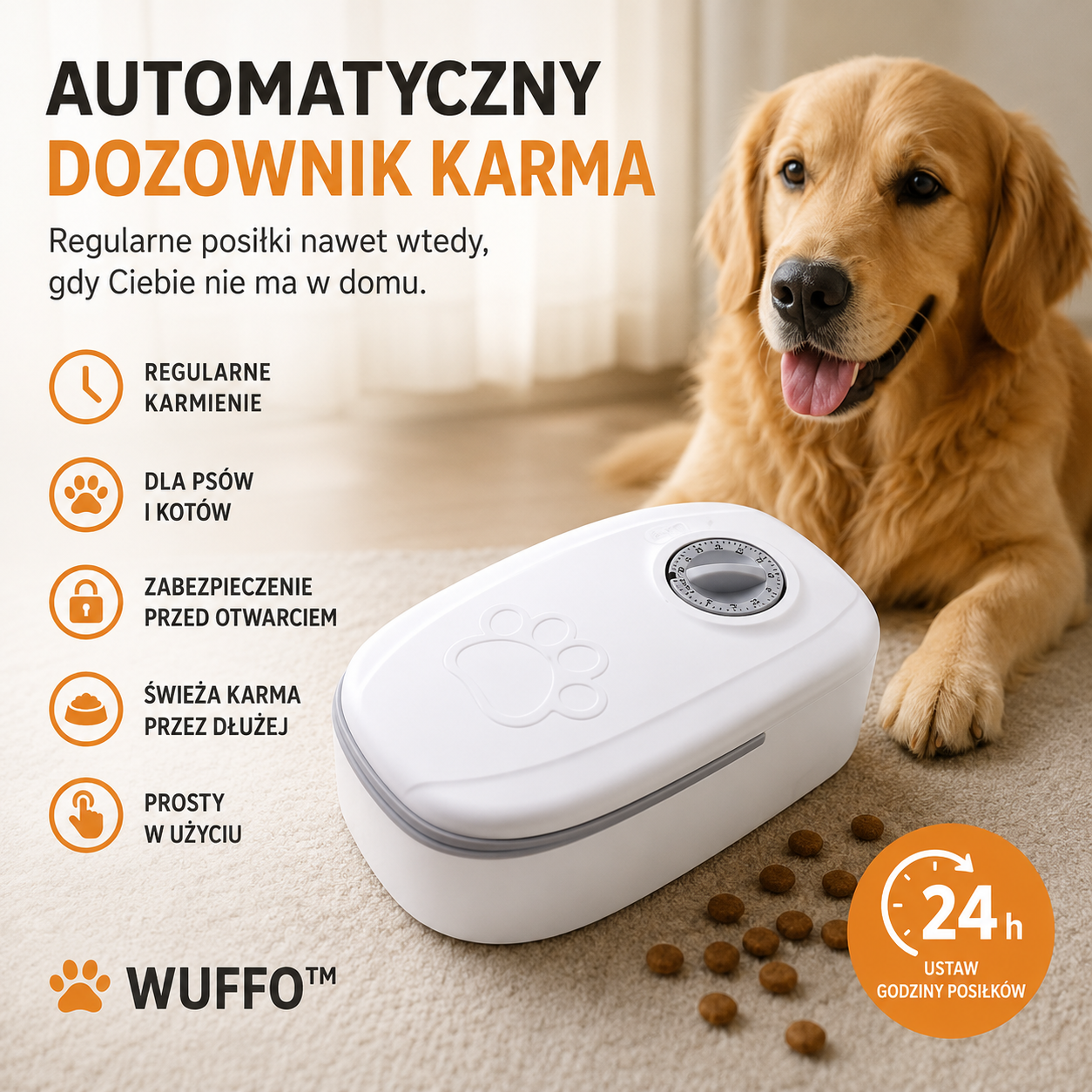 🐾WUFFO - Automatyczny dozownik karmy dla psa i kota